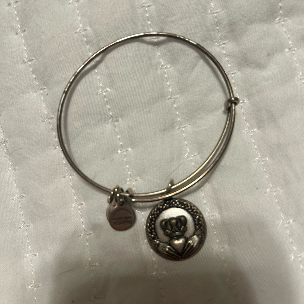 Alex and Ani Silver Claddagh Bangle Bracelet